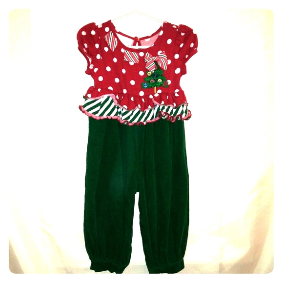 Christmas Outfit Corduroy Romper 24m - Picture 2 of 8
